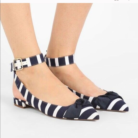 navy ankle strap flats